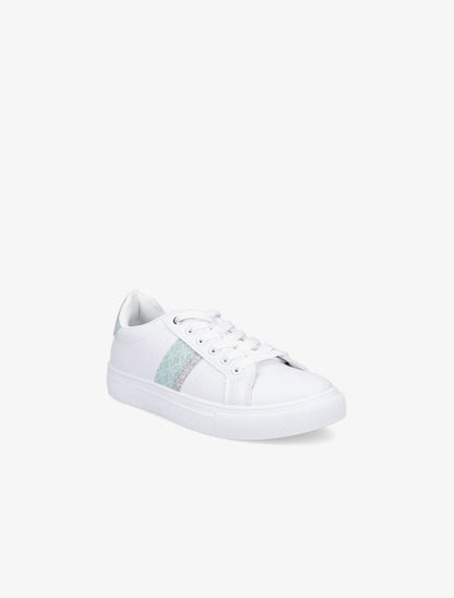 Tennis en simili imprimé et paillettes - Bleu - 2
