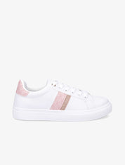 Tennis en simili imprimé et paillettes - Rose - 1