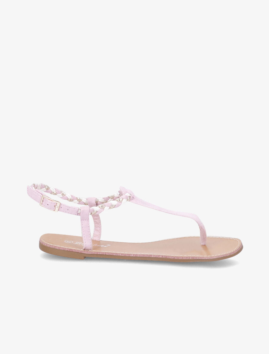 Nu-pieds en simili à bride tressée irisée - Lilas - 2