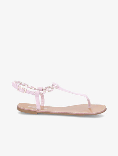 Nu-pieds en simili à bride tressée irisée - Lilas - 2