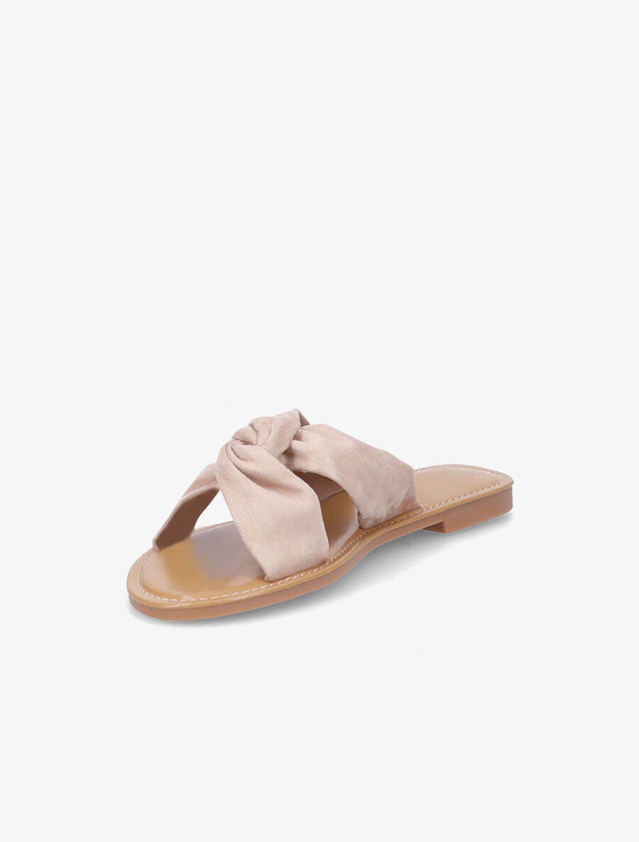 Mules en suédine à brides croisées - Beige - 3