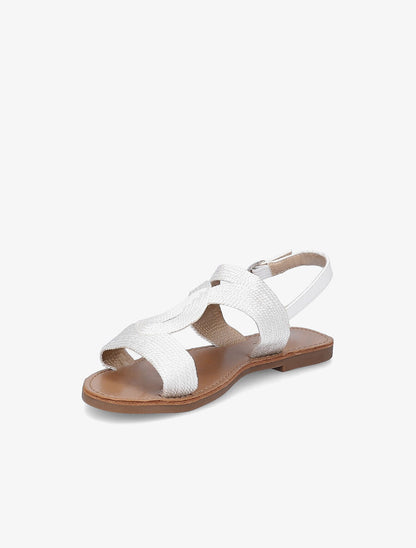 Nu-pieds à ganses entrelacées et texturées - Blanc - 3