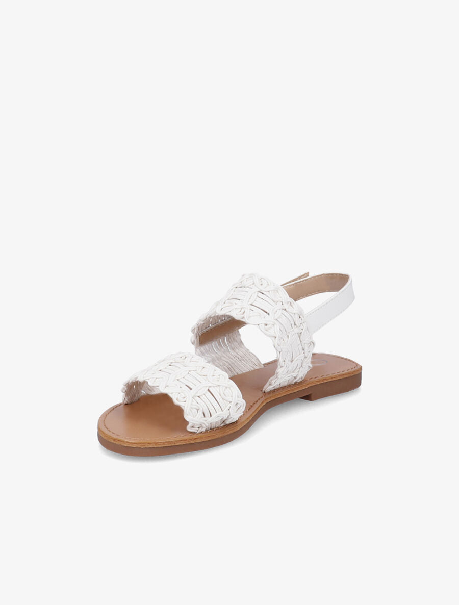 Nu-pieds à bride et ganse tressée - Blanc - 3