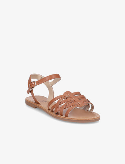 Nu-pieds à ganses entrelacées - Camel - 5