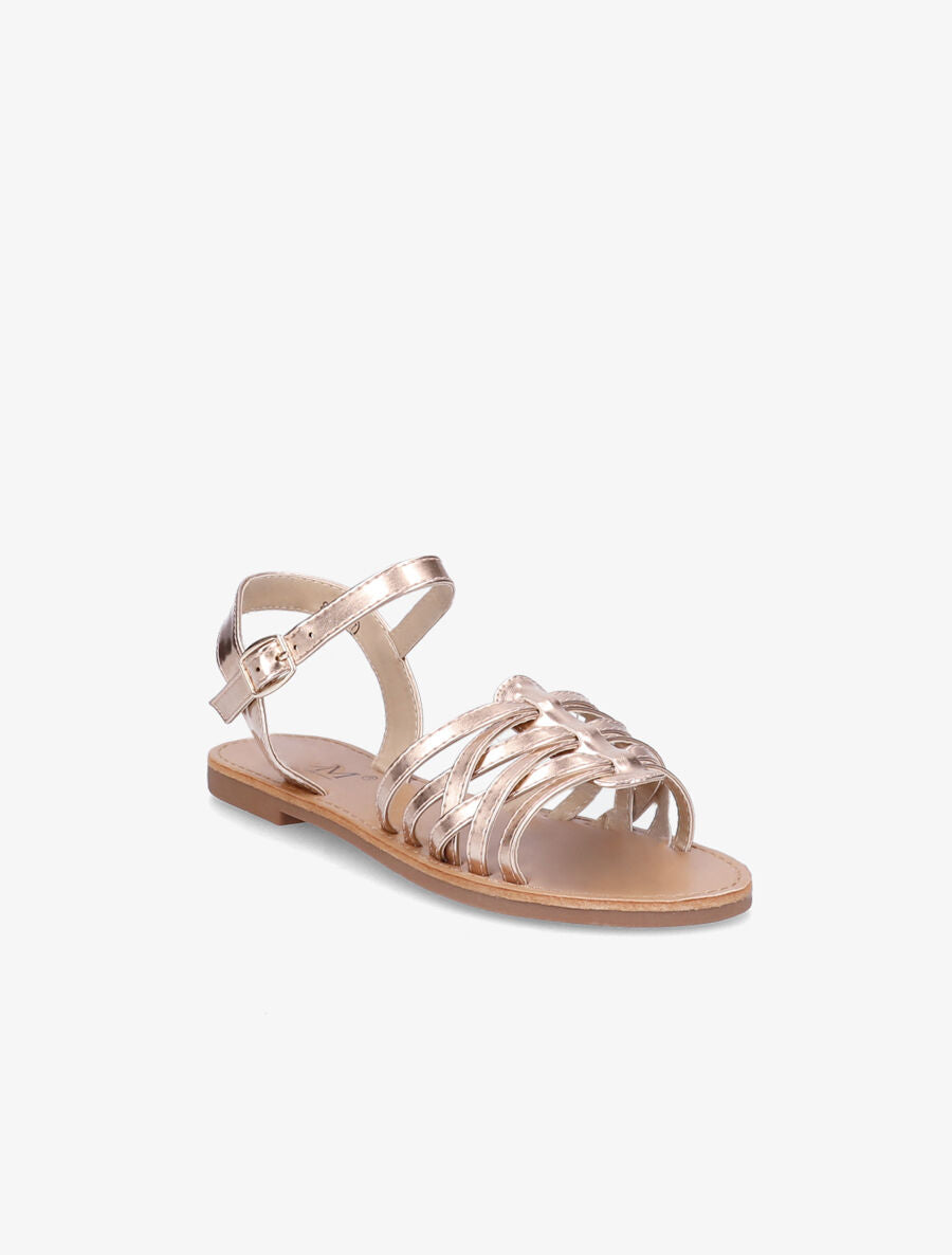 Nu-pieds à ganses entrelacées - Champagne - 2