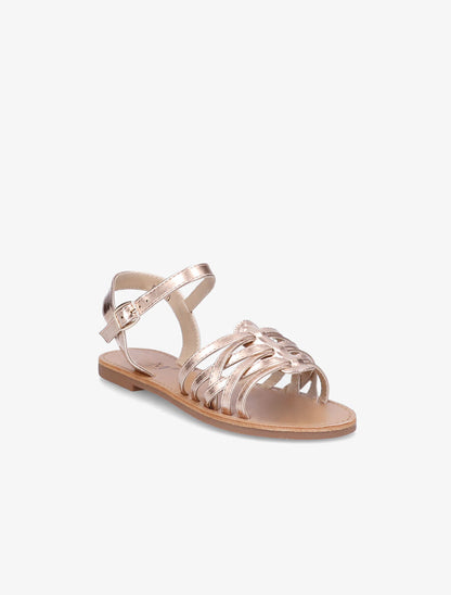 Nu-pieds à ganses entrelacées - Champagne - 2