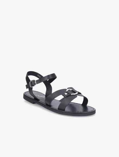 Nu-pieds à ganses stylisées - Noir - 2