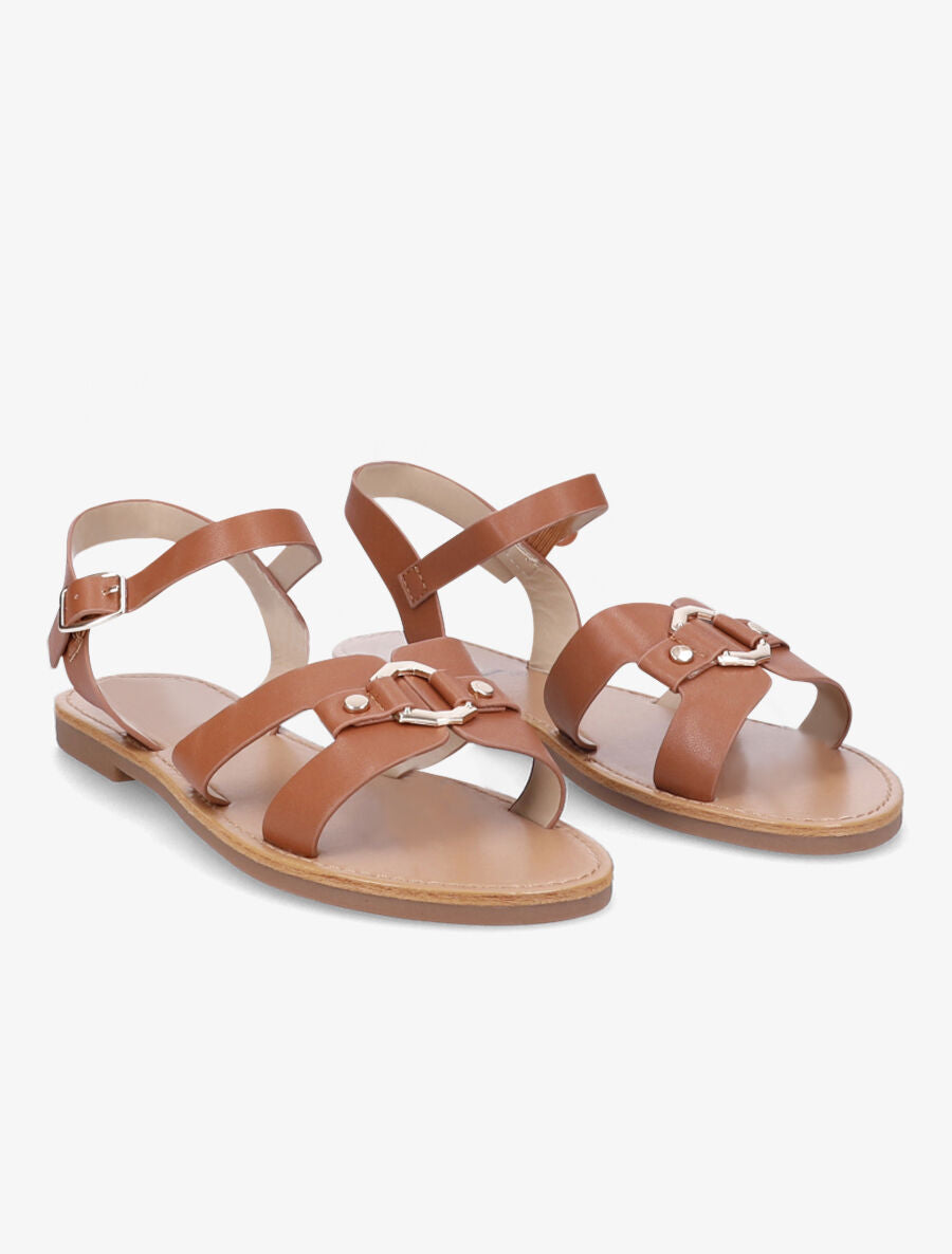 Nu-pieds à ganses stylisées - Camel - 4