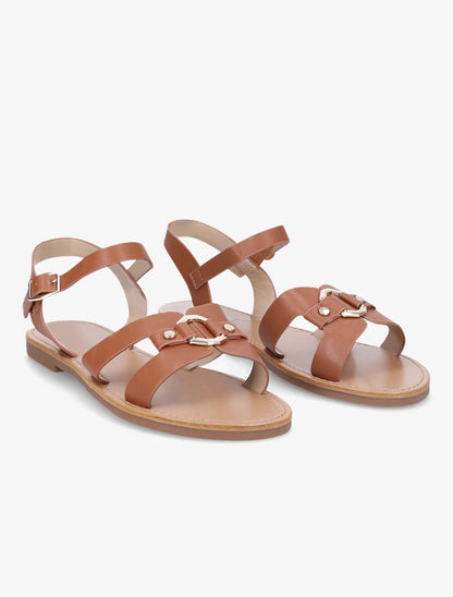 Nu-pieds à ganses stylisées - Camel - 4
