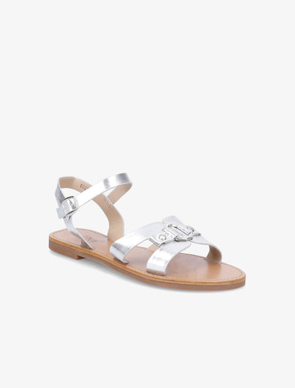 Nu-pieds à ganses stylisées - Argent - 2