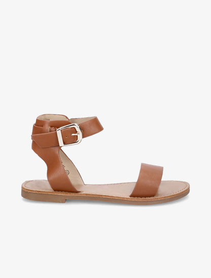 Nu-pieds basiques en simili - Camel - 3