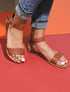 Nu-pieds basiques en simili - Camel - 1