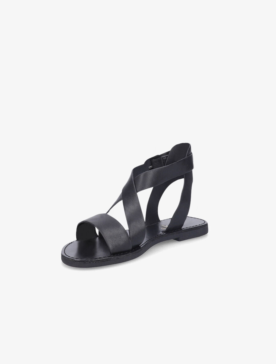 Sandales en simili à brides croisées - Noir - 3