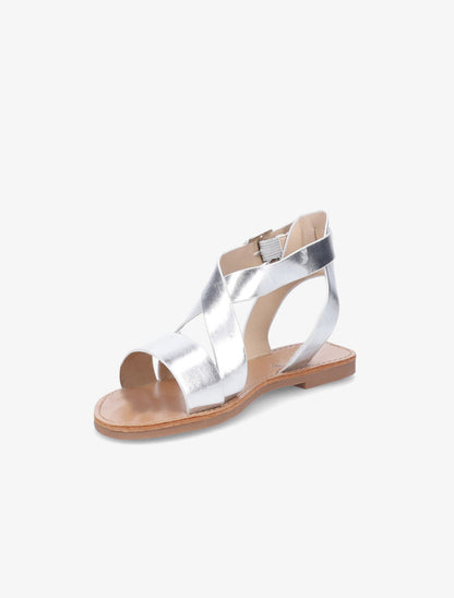 Sandales en simili à brides croisées - Argent - 3