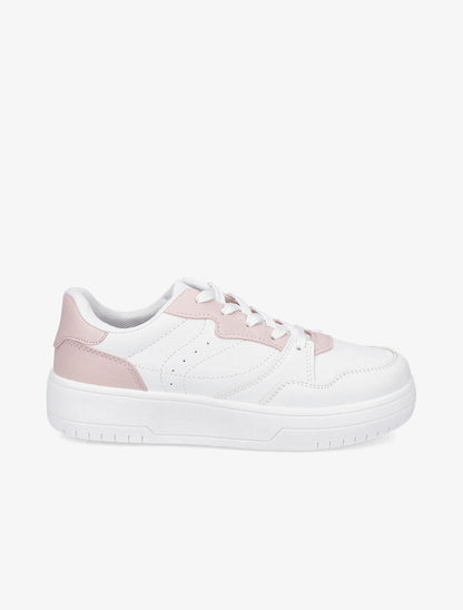 Baskets basses bicolore - Rose - 1