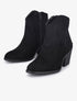 Bottines en suédine à coutures stylisées - Noir - 1