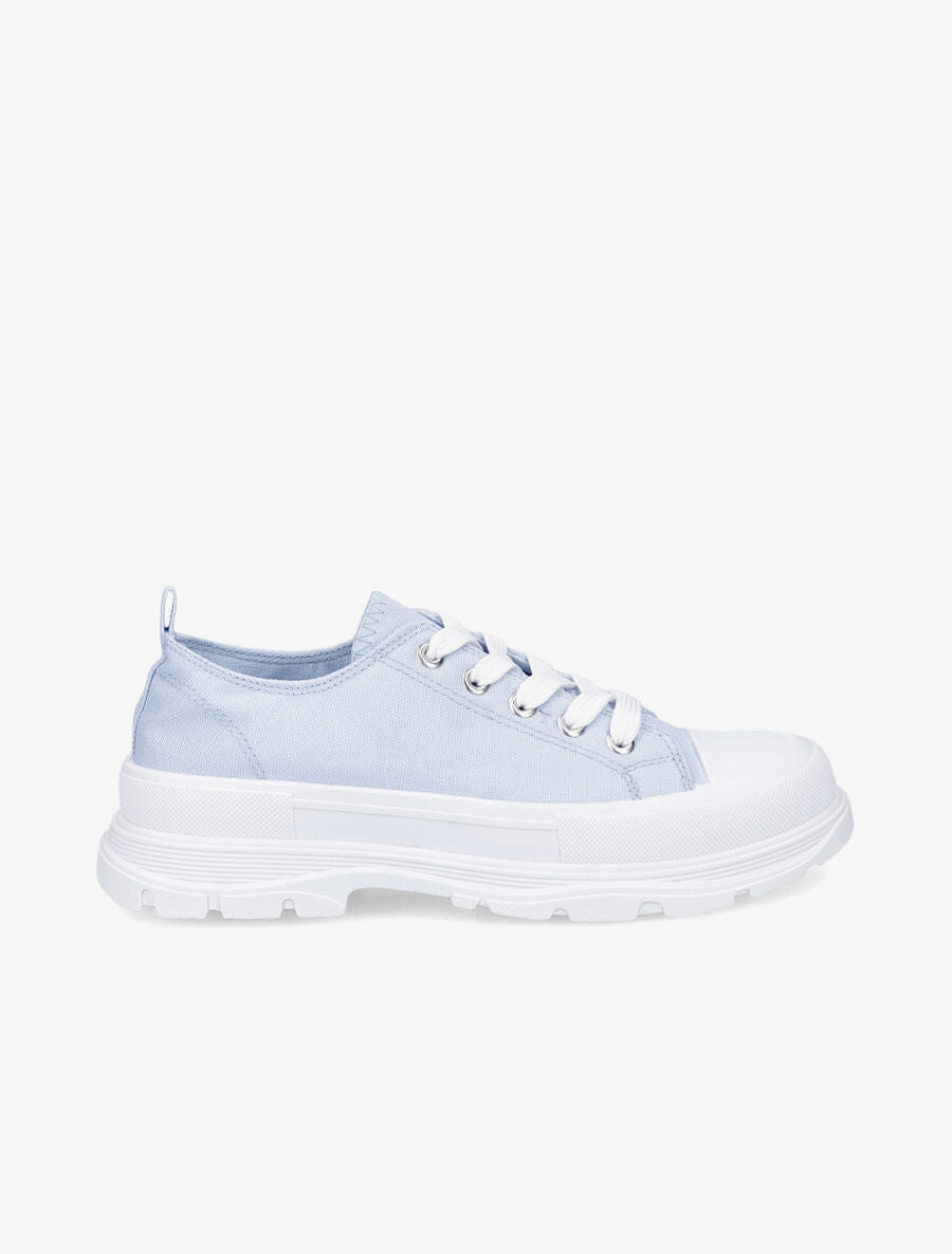 Tennis unies en toile - Bleu clair - 1