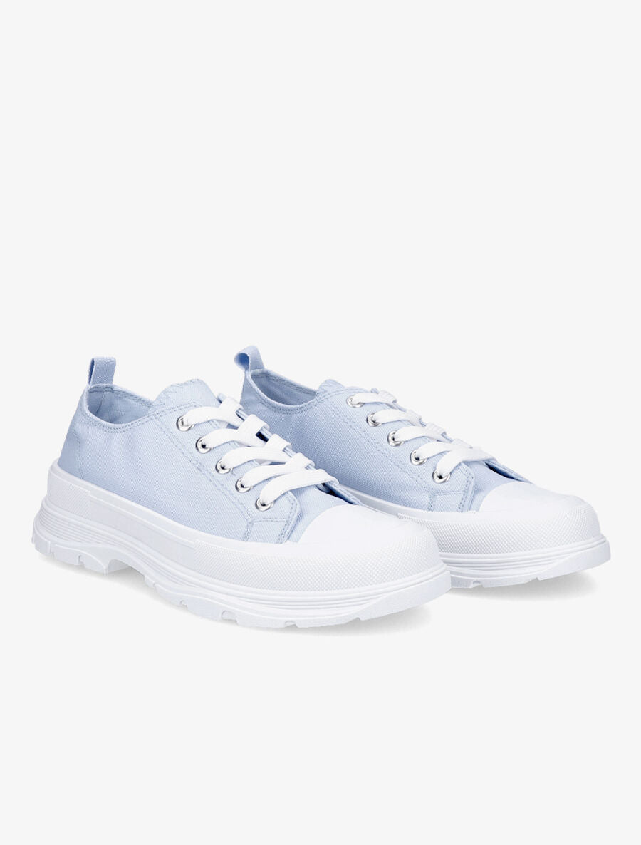 Tennis unies en toile - Bleu clair - 4