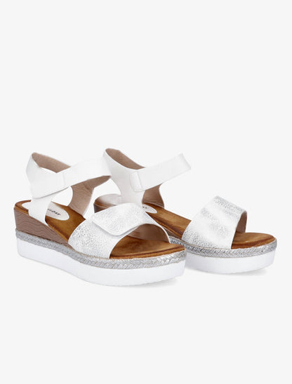 Nu-pieds compensés à double scratch - Blanc - 4
