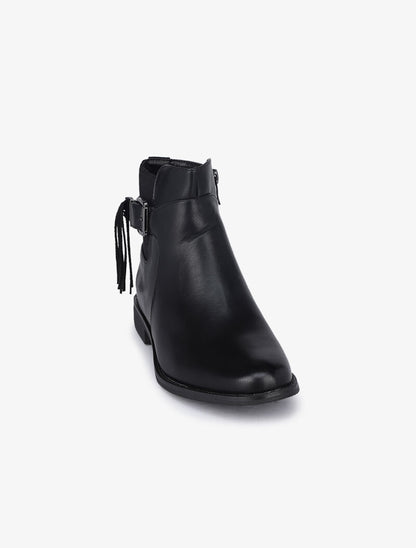 Boots à boucle à franges - Noir - 3