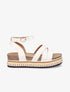 Sandales en simili à plateforme stylisée - Beige - 1