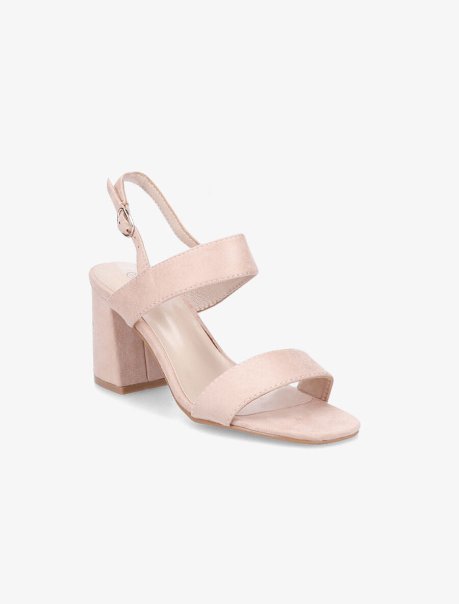 Sandales à talon en suédine - Rose - 2
