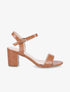 Sandales en simili vernis effet croco - Camel - 5