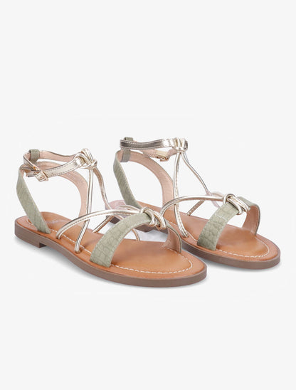 Nu-pieds à ganses stylisées - Kaki - 4