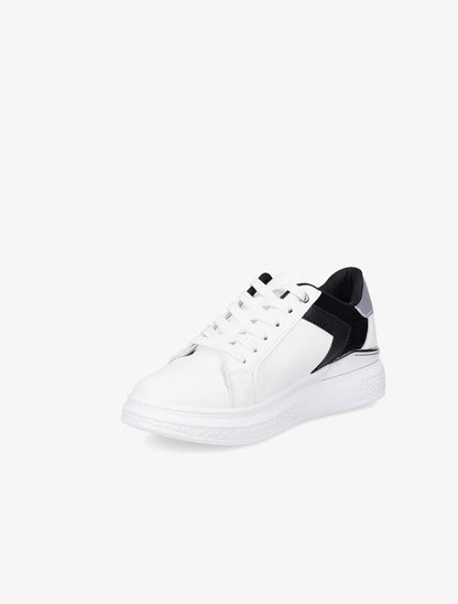 Sneakers à détail métallique - Noir/blanc - 3