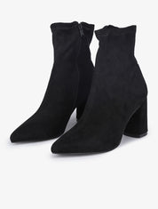 Bottines montantes à talons et bouts pointus - Noir - 1