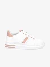 Sneakers en simili à bandes suédées - Rose - 5