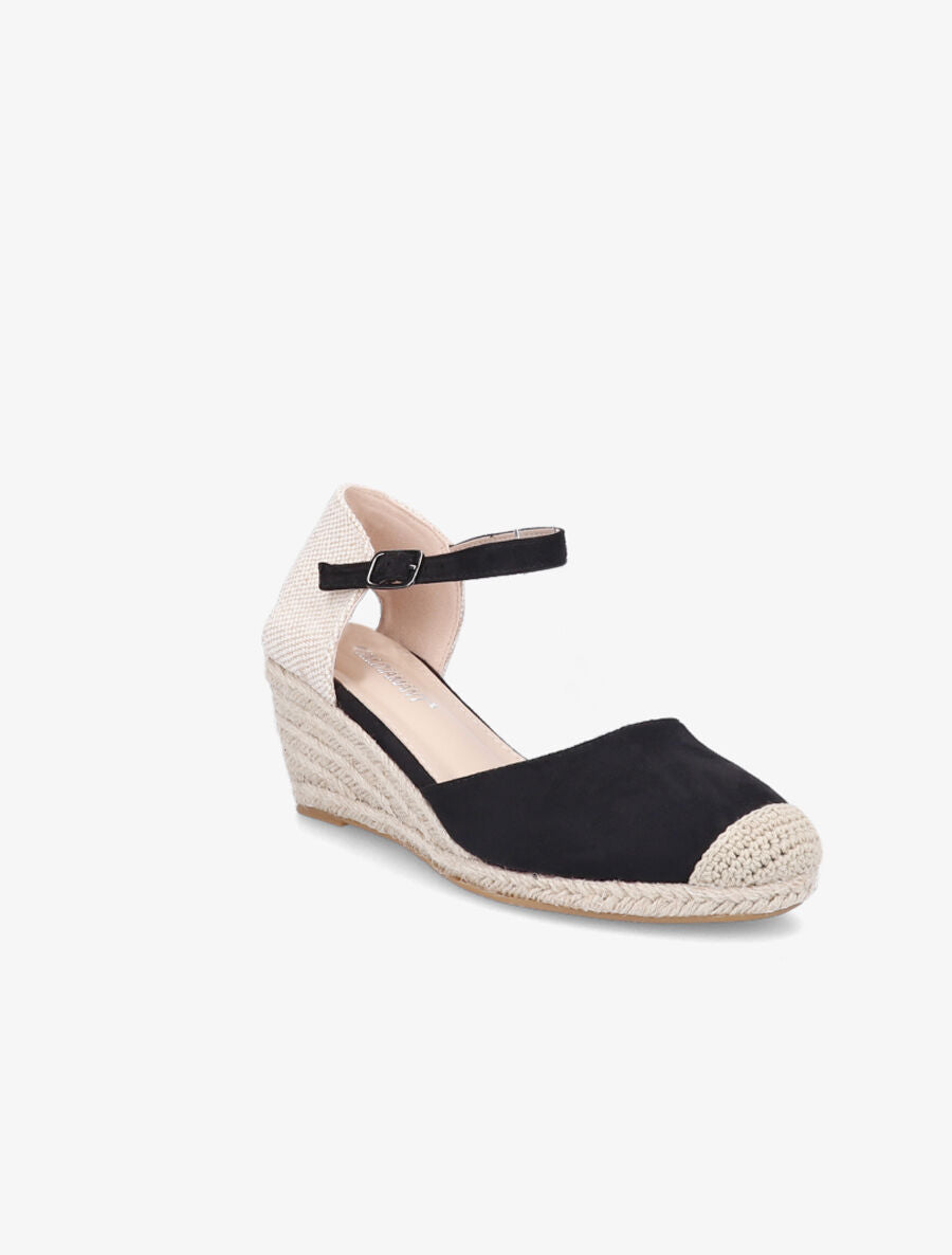 Espadrilles compensées en suédine - Noir - 2