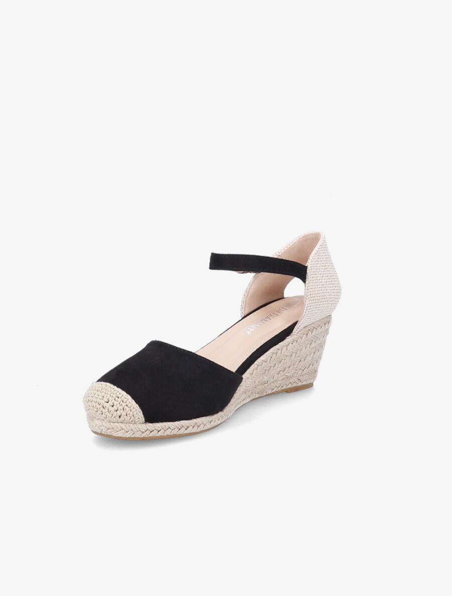 Espadrilles compensées en suédine - Noir - 3