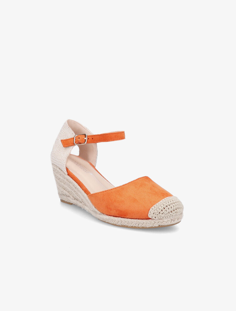 Espadrilles compensées en suédine - Orange - 2