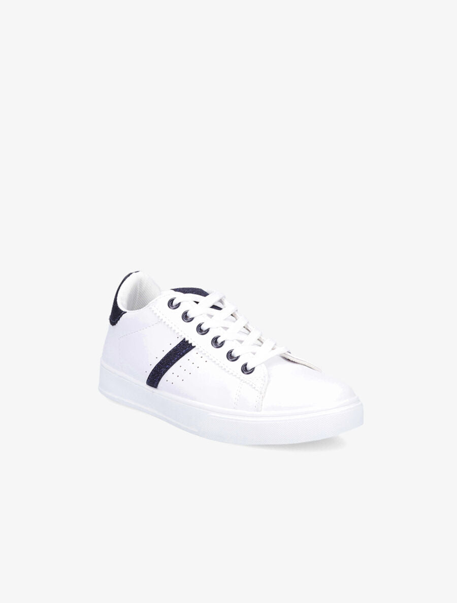 Sneakers à contrefort pailleté - Blanc/bleu - 2