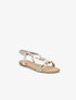 Nu-pieds à perles imprimé fleuri - Écru - 5