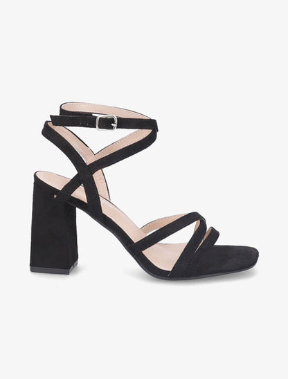 Sandales à brides entrelacées en suédine - Noir - 5