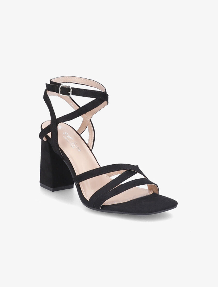 Sandales à brides entrelacées en suédine - Noir - 2