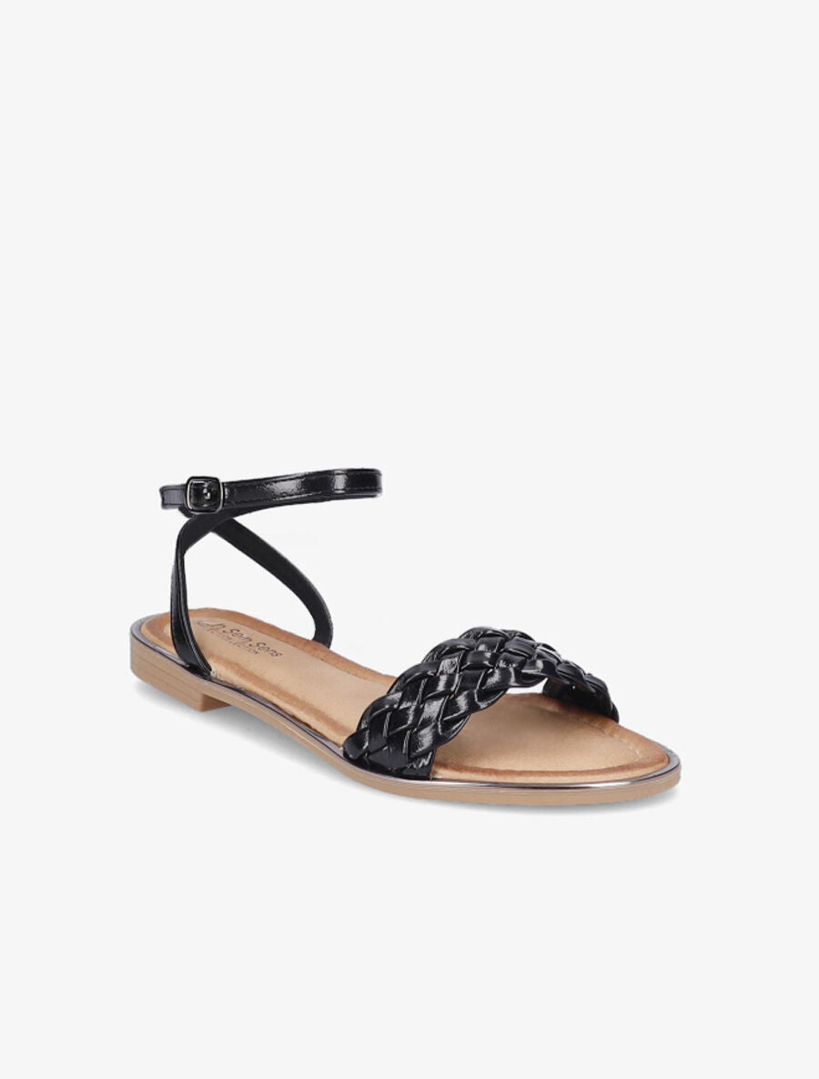 Nu-pieds tressés - Noir - 1