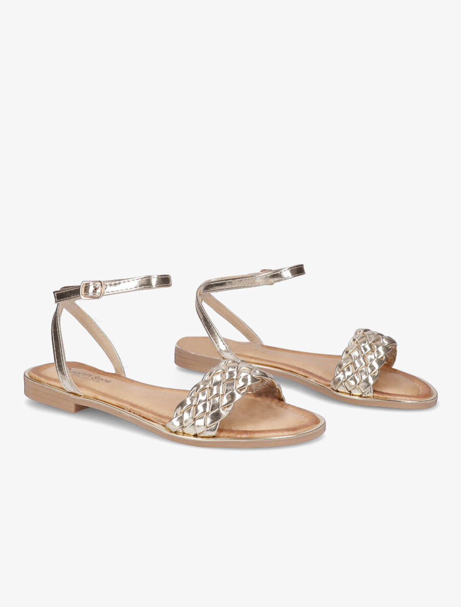 Nu-pieds tressés - Or - 4