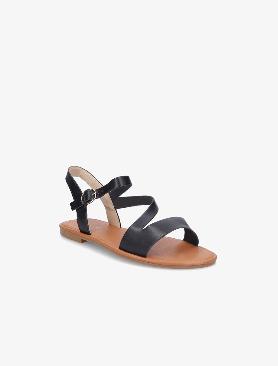 Nu-pieds à lanières asymétriques - Noir - 6