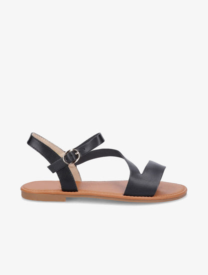 Nu-pieds à lanières asymétriques - Noir - 4