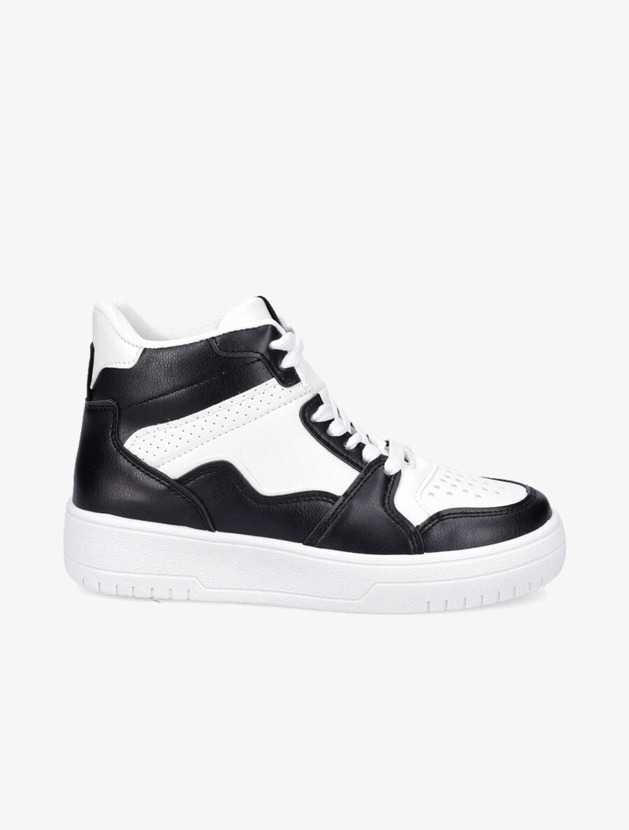 Sneakers montantes en simili - Noir - 5