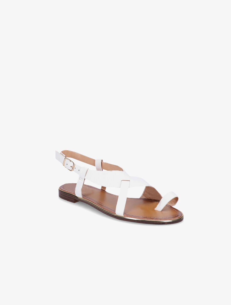 Nu-pieds en simili à entredoigt - Blanc - 5