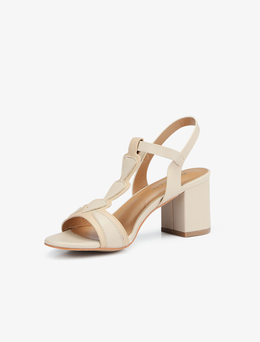 Sandales à bride en T stylisée - Beige - 3