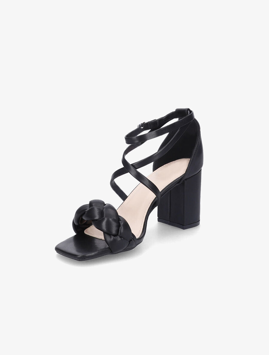 Sandales tressées à brides croisées - Noir - 3