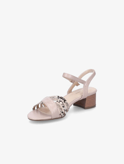 Sandales à bride stylisée python - Nude - 3