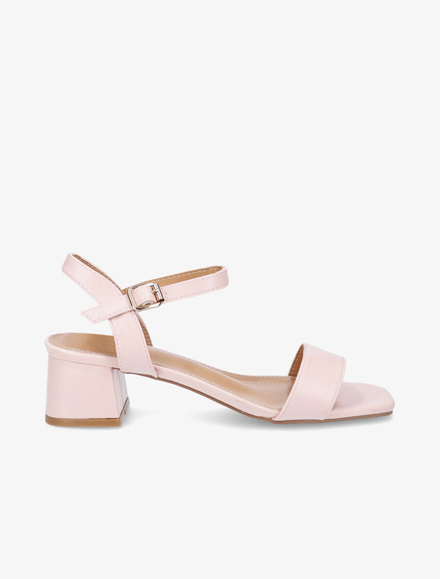 Sandales classiques unies en simili - Rose - 5