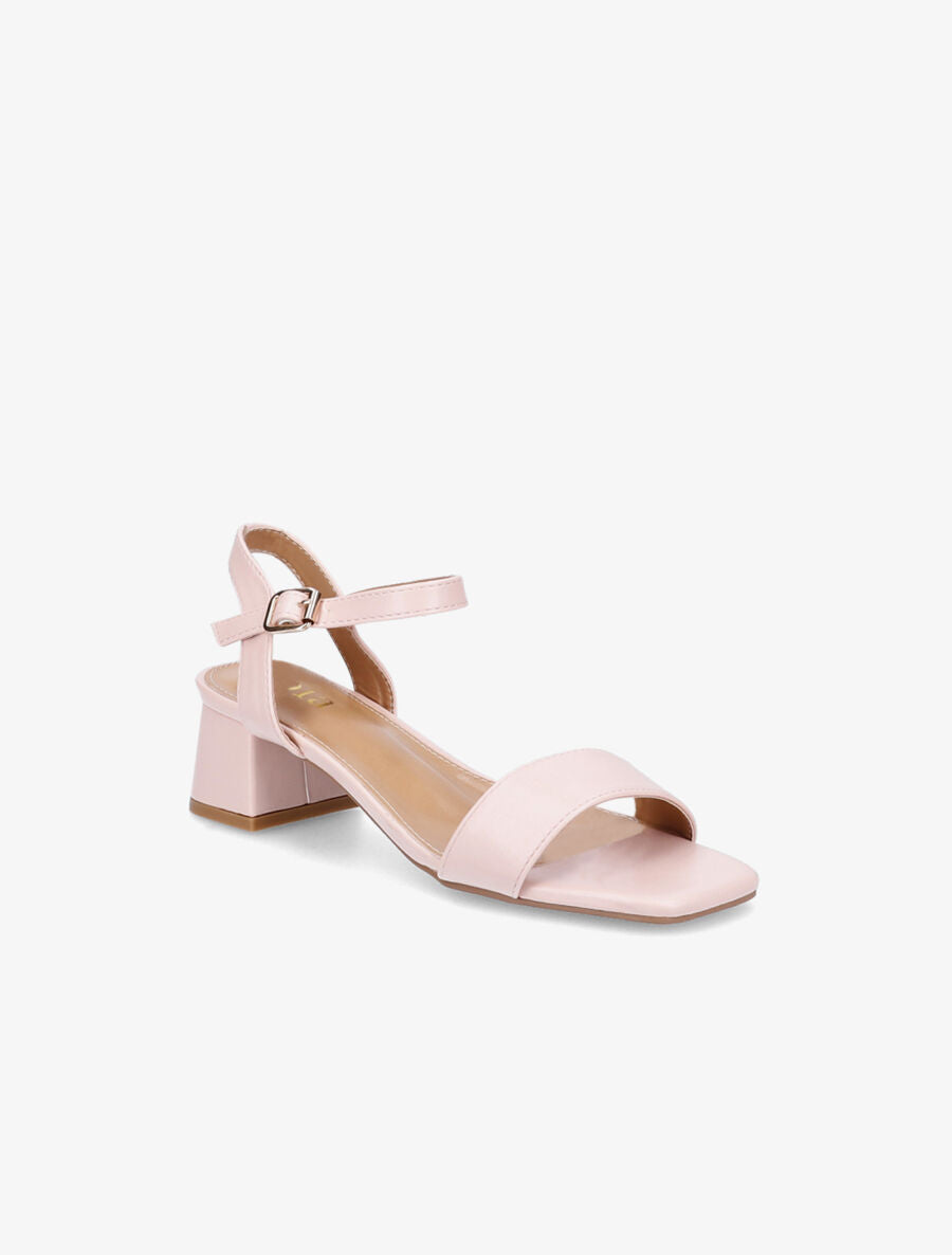 Sandales classiques unies en simili - Rose - 2