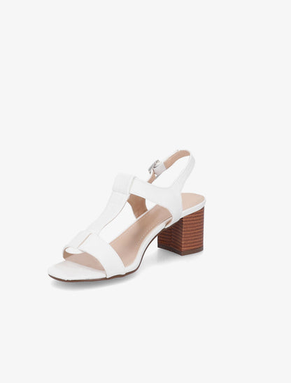 Sandales à bride en T croco - Blanc - 3